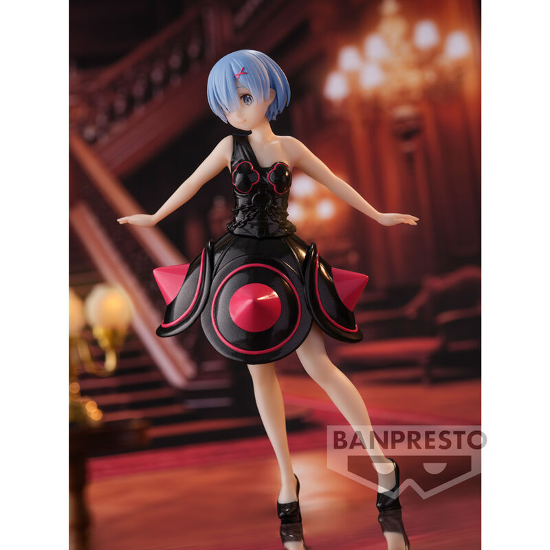 Vue arrière de la figurine Rem Morning Star montrant les détails de la robe et des cheveux