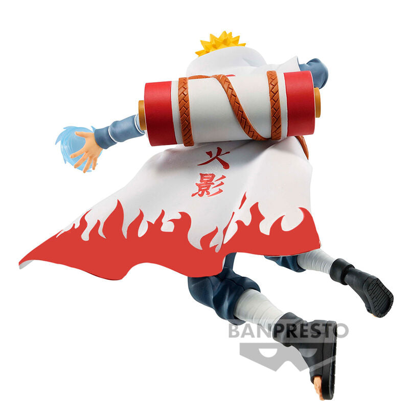 Vue arrière de la figurine BANPRESTO Namikaze Minato montrant les détails du manteau