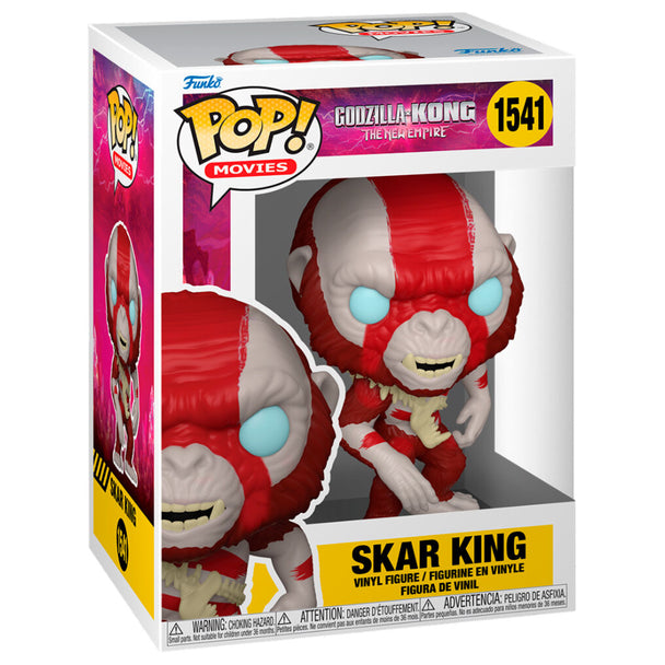 Packaging original de la figurine Funko POP Godzilla vs Kong Skar King, boîte cadeau avec logo et design coloré