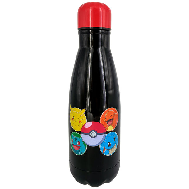 Gourde Pokémon en acier inoxydable 500ml avec design coloré, vue de face
