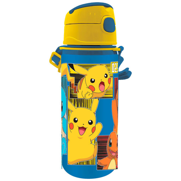 Gourde aluminium Pokémon 600ml avec design coloré et logo KIDS LICENSING, vue de face