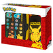 Set lunch box Pokémon avec bouteille aluminium 500ml, vue de face montrant le design coloré et les dimensions compactes.