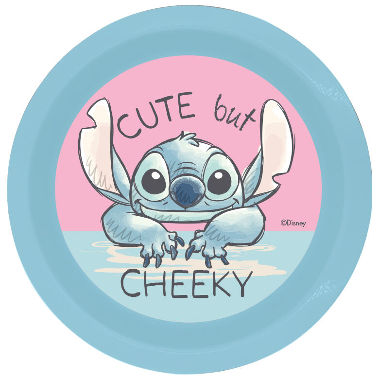 Assiette Disney Stitch de 21,5 cm avec illustration colorée du personnage Stitch, vue de face
