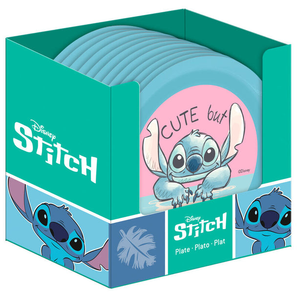 Vue rapprochée de l'assiette Disney Stitch montrant les détails du design et la qualité du matériau