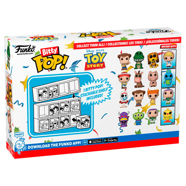 Zoom sur la figurine Bitty POP Woody de la collection Disney Toy Story avec base acrylique détachable