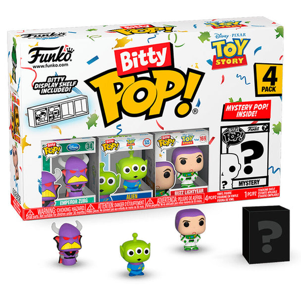 Blister de 4 figurines Bitty POP Toy Story Zurg FUNKO avec boîtiers acryliques transparents