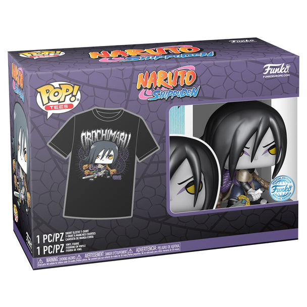 T-shirt Naruto Shippuden Orochimaru porté par un mannequin sur fond blanc