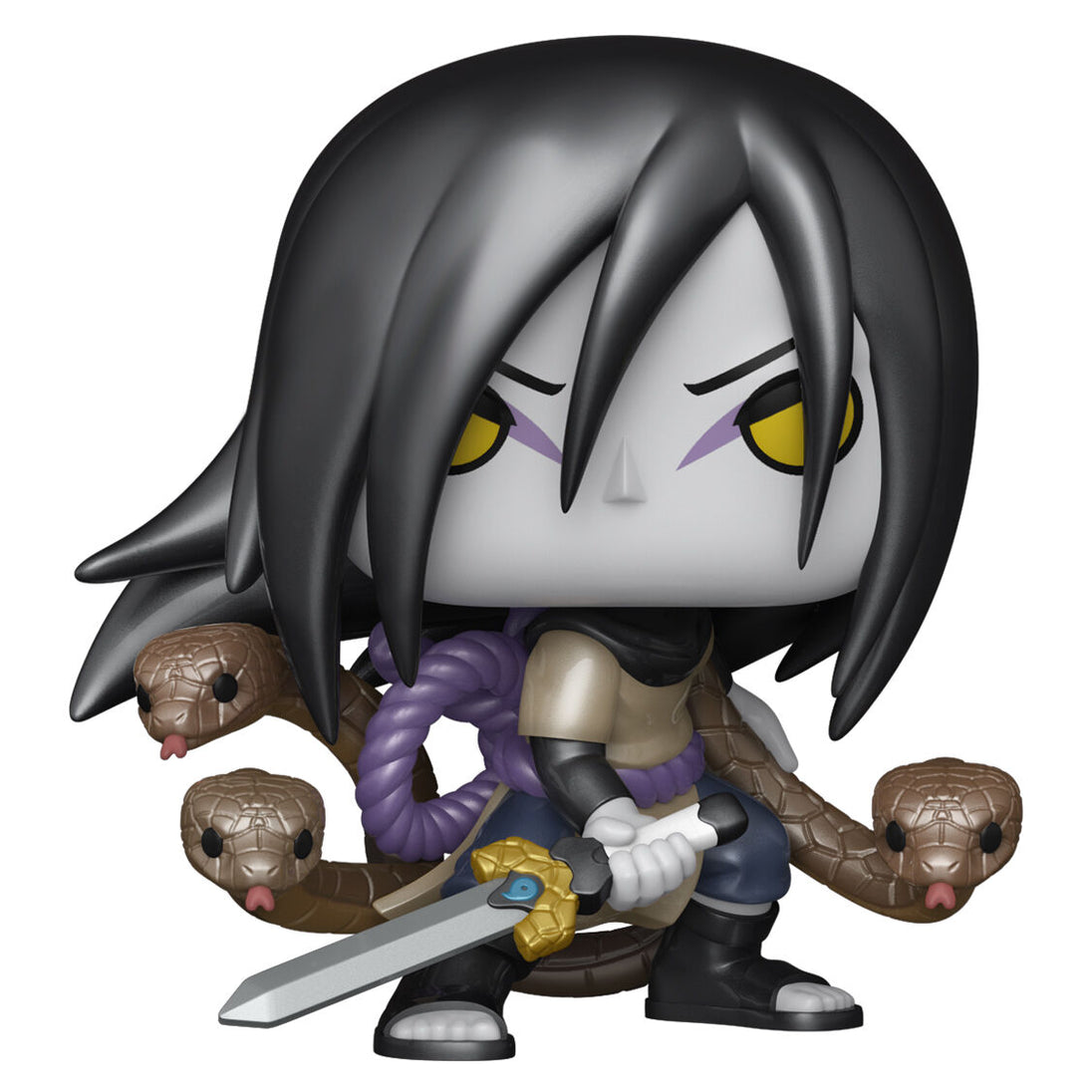 Zoom sur le design imprimé du t-shirt Naruto Shippuden Orochimaru en coton de qualité