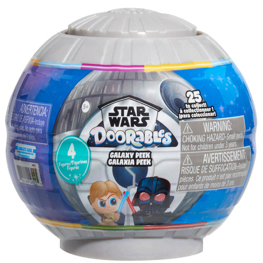 Capsule surprise Doorables Star Wars Galaxy avec figurines mystères visibles à l'intérieur