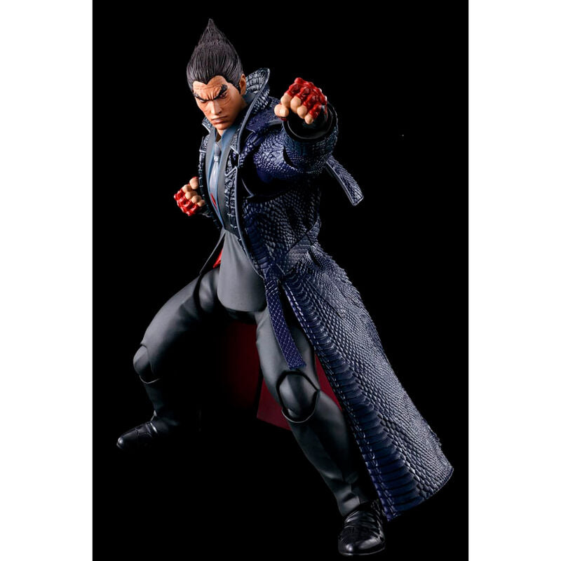 Figurine Tekken Kazuya Mishima S.H Figuarts montrant les articulations flexibles et la qualité de finition