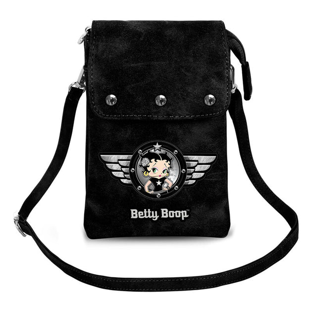 Coque sac smartphone Betty Boop KARACTERMANIA vue de face avec design coloré et dimensions 20x12x3cm