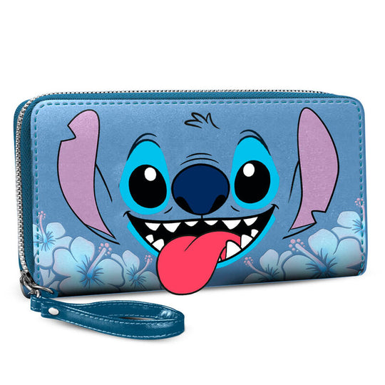 Portefeuille Fashion Stitch Disney KARACTERMANIA en vue frontale, dimensions 10x19x2cm, design coloré et original.