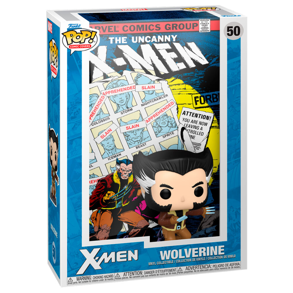 Figurine POP Marvel X-Men Wolverine version Comic Cover vue de face avec détails précis et couleurs vives
