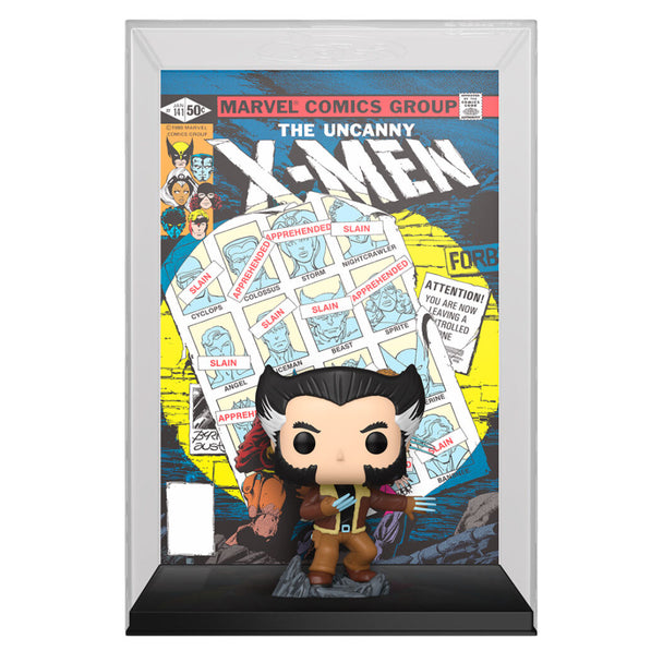 Figurine FUNKO POP Wolverine Marvel X-Men Comic Cover présentée sous un angle latéral montrant les finitions