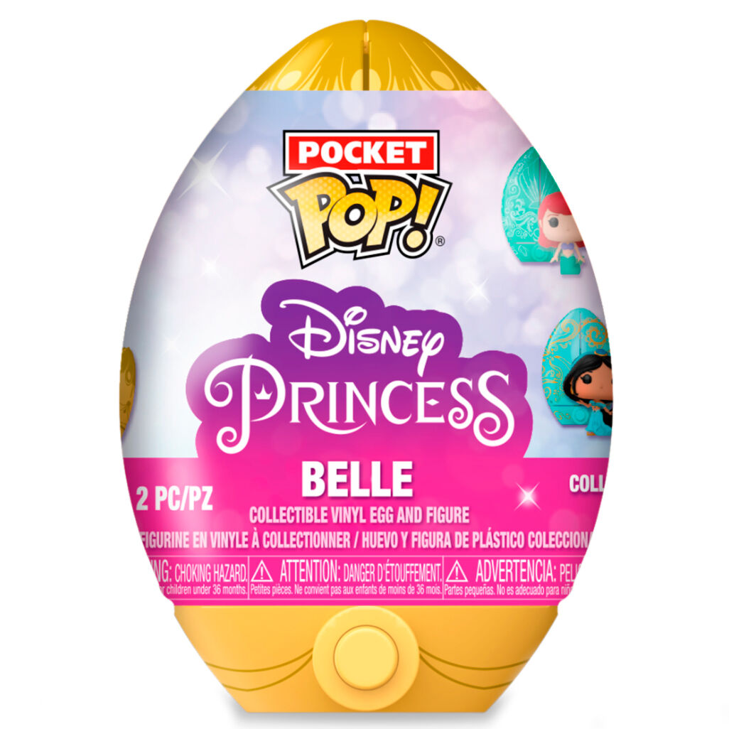 Photo artistique d’une figurine Funko Pocket POP Disney œuf sur fond coloré