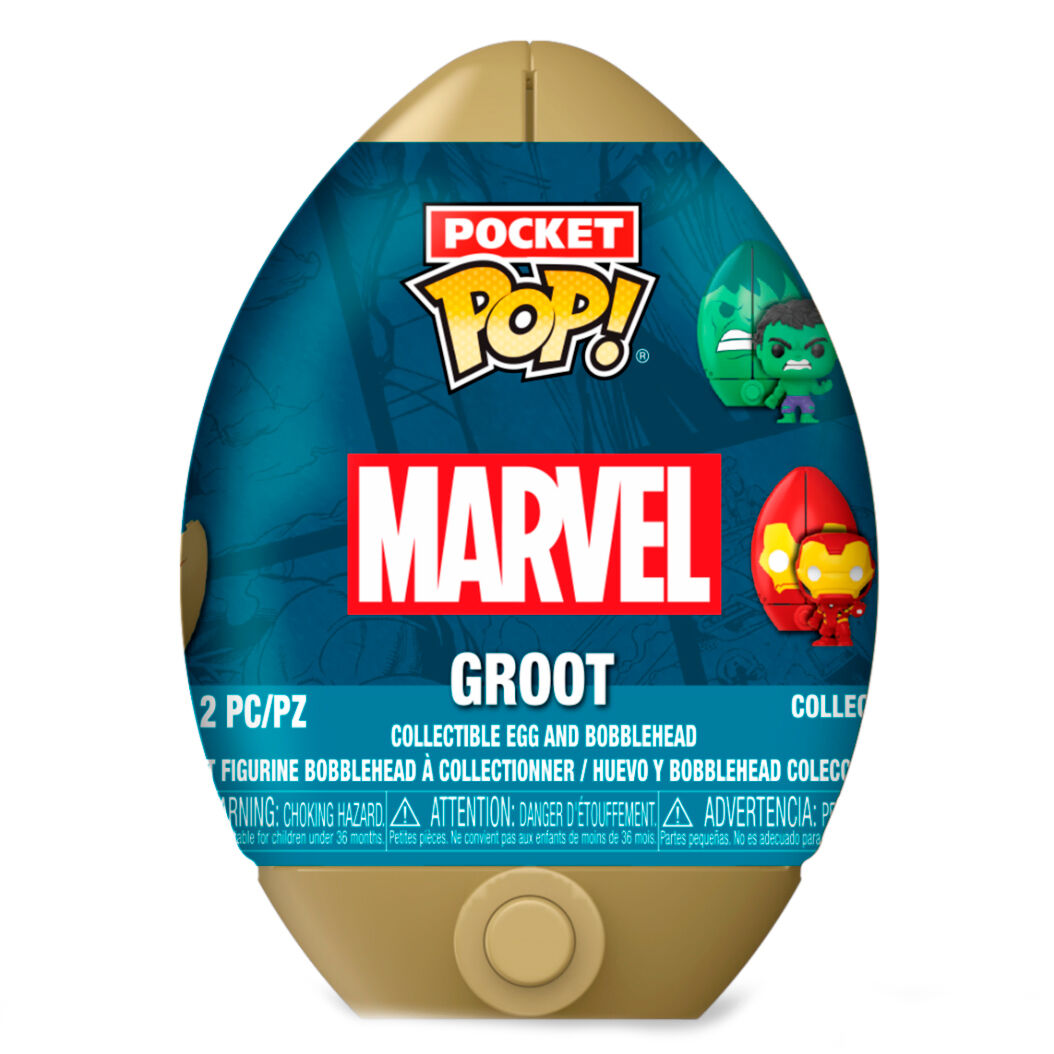 Emballage original de la figurine FUNKO Pocket POP Marvel œuf en gros plan