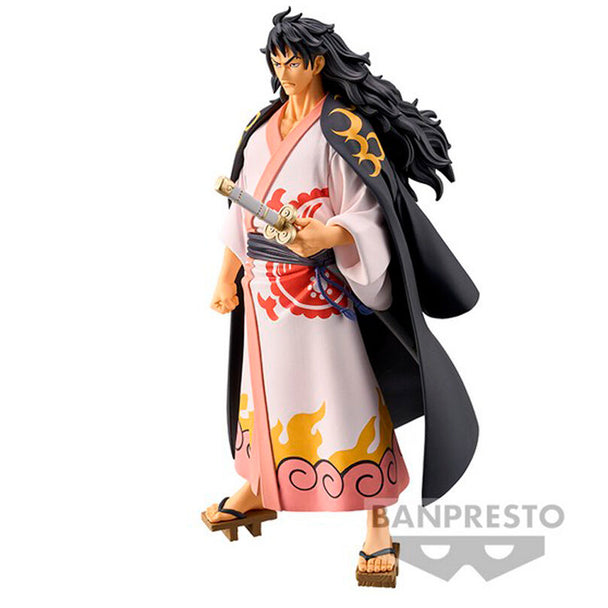 Figurine Kouzuki Momonosuke One Piece Grandline Series de 17cm vue de face avec détails précis