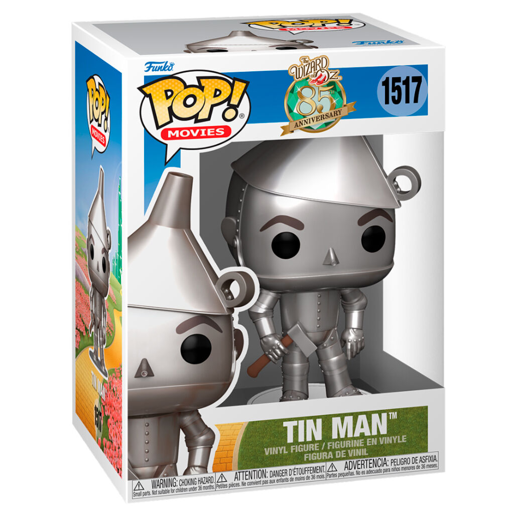 Vue rapprochée de la figurine Funko POP Tin Man avec détails précis et couleurs vives