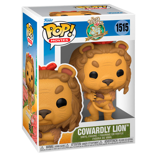 Détail rapproché de la tête de la figurine Funko POP Lion Peureux montrant son expression caractéristique