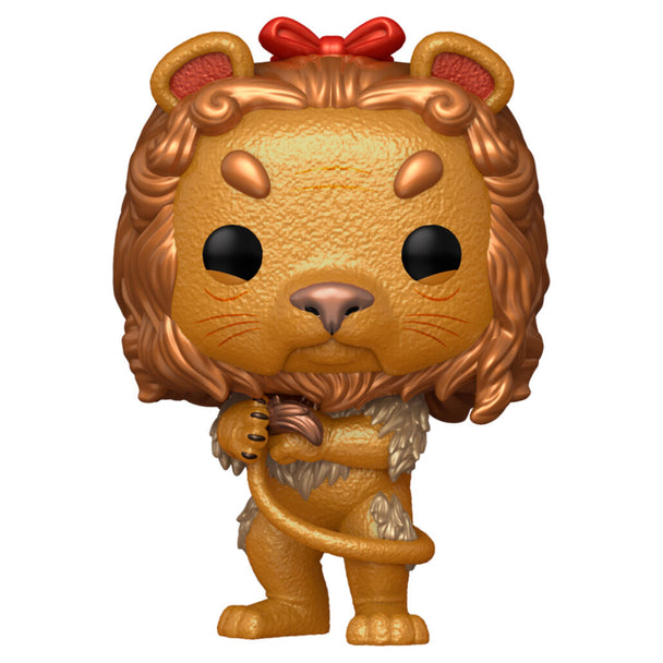 Détail de la figurine Funko POP du Lion Peureux avec ses couleurs vives et son design fidèle au personnage.