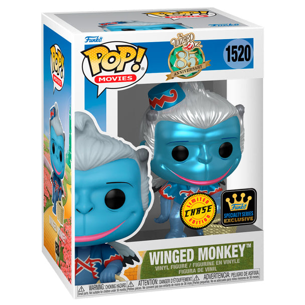 Vue rapprochée de la figurine Funko POP Singe Ailé Chase de The Wizard of OZ avec détails colorés et finition soignée