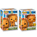 Figurine Funko POP Lion Peureux du Magicien d'Oz vue de face avec détails colorés et boîte cadeau