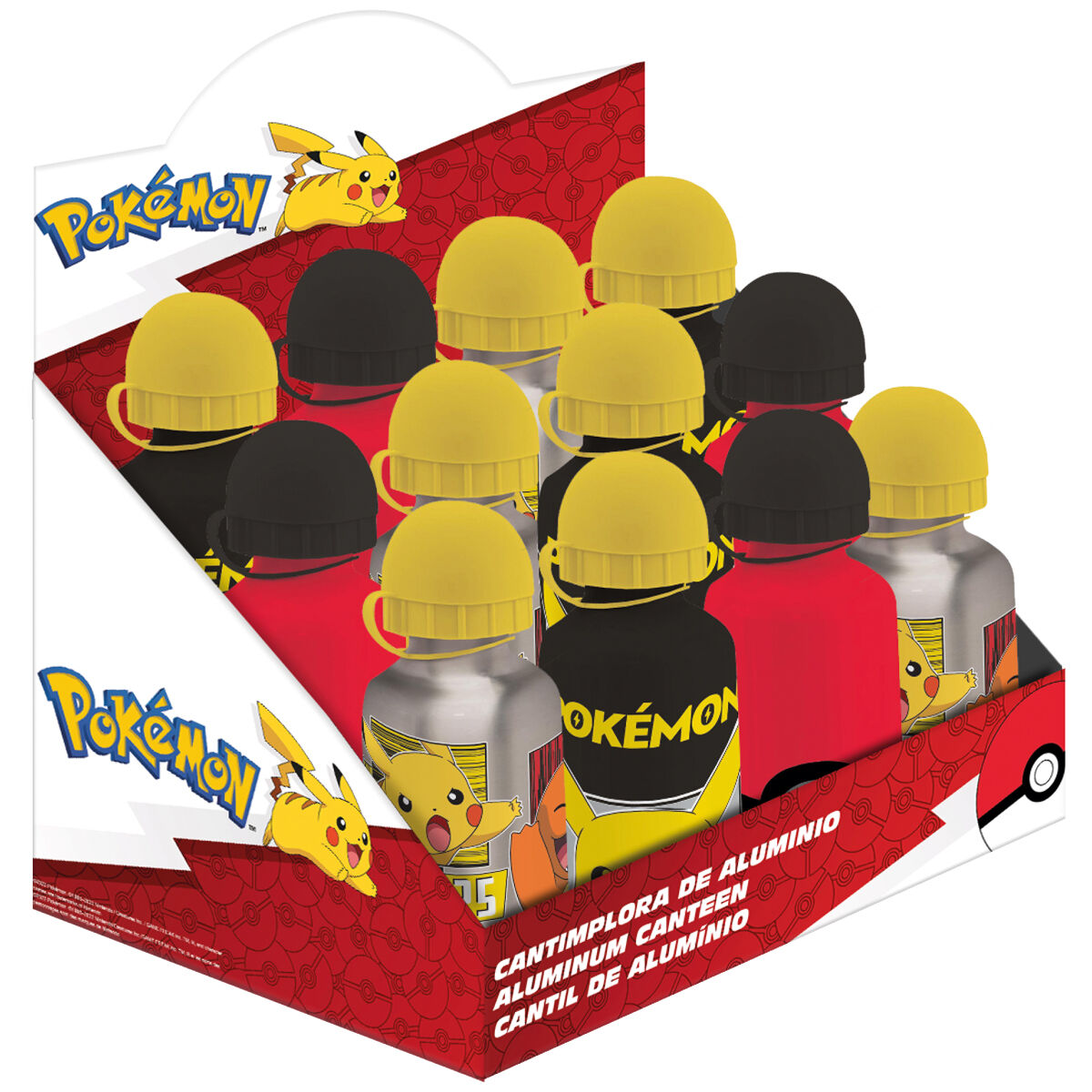 Ensemble de gourdes Pokémon assorties 500ml en aluminium pour enfants, vue multiple