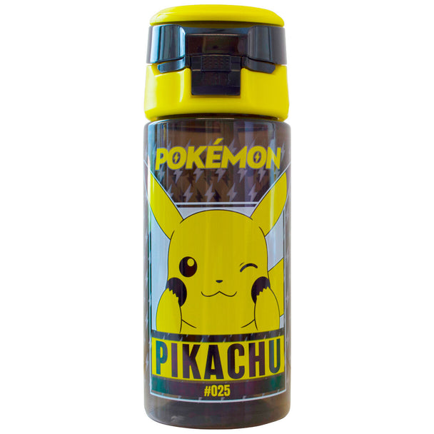 Détail du bouchon sécurisé de la gourde Pikachu en Tritan transparent jaune