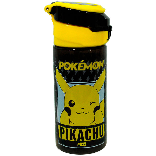 Gourde Pokémon Pikachu 500ml vue de face avec logo KIDS LICENSING sur fond blanc