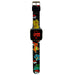 Montre LED Pokémon KIDS LICENSING avec écran lumineux affichant l'heure sur fond noir.