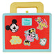 Détail des appliqués Mickey et ses amis sur la couverture du carnet Loungefly