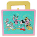 Vue de face du carnet Loungefly Disney Mickey and Friends en simili cuir vegan avec motifs colorés