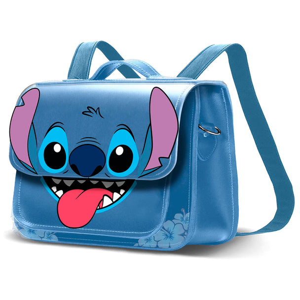 Sac à dos Disney Stitch Tongue 26cm avec fermeture zippée et bretelles convertibles, design original KARACTERMANIA.