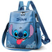 Sac à dos Disney Stitch KARACTERMANIA vue de face avec fermeture éclair supérieure et design coloré
