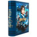 Vue du coffret collector Harry Potter et la Pierre Philosophale avec boîte métallique élégante et accessoires visibles