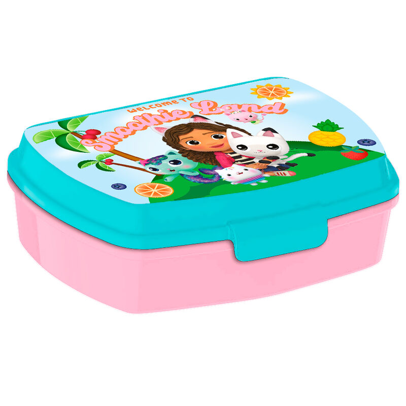 Vue intérieure de la lunch box Gabbys Dollhouse montrant l’espace de rangement de 22,5x21x7 cm