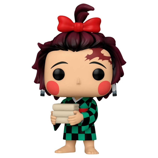 Figurine Funko POP Tanjiro Kamado Demon Slayer en vinyle de 9 cm avec son épée, présentée dans sa boîte cadeau originale.