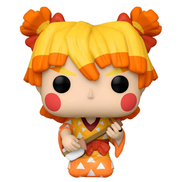 Figurine Funko POP de Zenitsu Agatsuma en vinyle de 9 cm issue de Demon Slayer Kimetsu no Yaiba, présentée dans sa boîte cadeau.