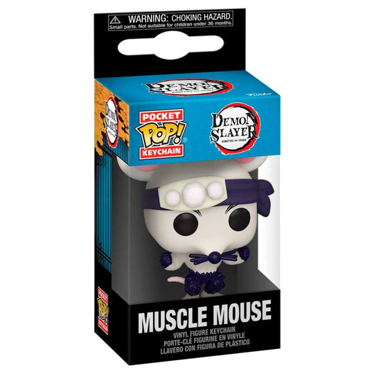 Vue rapprochée du porte-clés Muscle Mouse Demon Slayer montrant la qualité et le design unique FUNKO