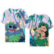 T-shirt femme Disney Lilo & Stitch DIFUZED avec illustration colorée du personnage Stitch sur fond blanc