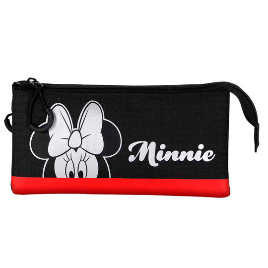 Photo détaillée des compartiments ouverts de la trousse triple Minnie Sparkle KARACTERMANIA