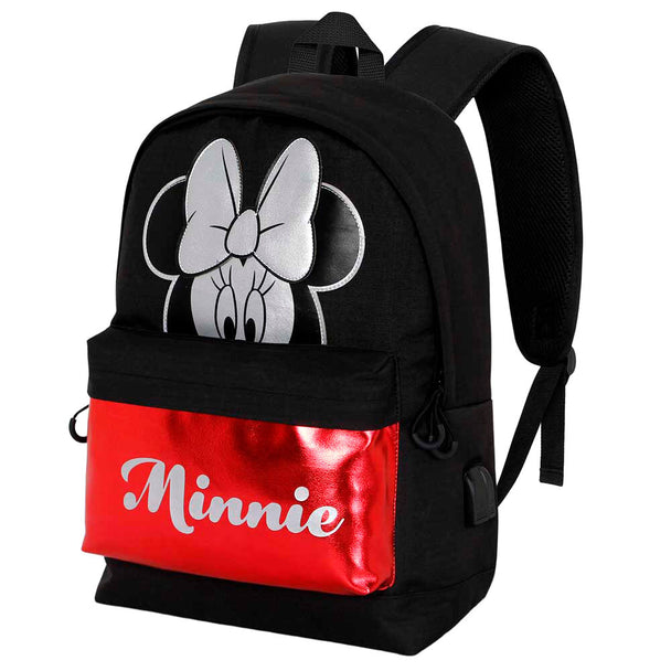 Détail des bretelles ajustables et du tissu résistant du sac à dos Disney Minnie Sparkle KARACTERMANIA
