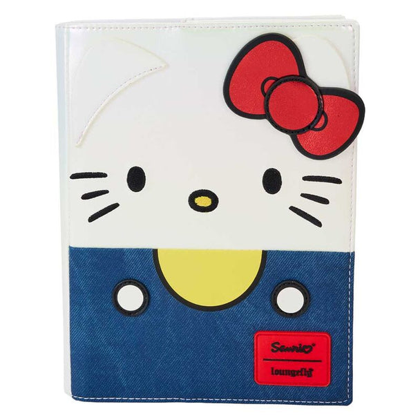 Carnet Loungefly Hello Kitty 50e anniversaire en cuir vegan avec détails perlés et métal doré, vue de face