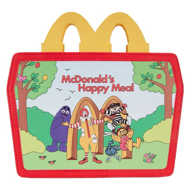 Carnet Loungefly McDonald's Happy Meal en simili cuir vegan vu de face avec logo coloré