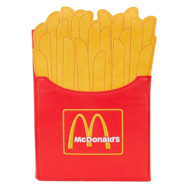 Carnet Loungefly McDonald's French Fries en cuir vegan avec détails dorés et fausse suède, vue de face