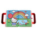 Vue latérale du carnet Loungefly Hello Kitty 50e anniversaire mettant en valeur l'épaisseur et la texture du cuir vegan