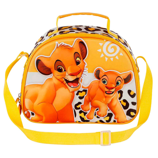Sac repas 3D Disney Le Roi Lion avec design embossé en relief sur fond africain