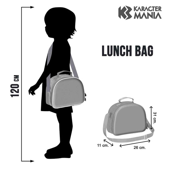Vue de côté du sac repas Le Roi Lion montrant la fermeture zippée solide et sécurisée