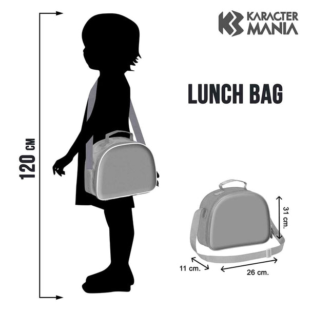 Vue de côté du sac repas Le Roi Lion montrant la fermeture zippée solide et sécurisée