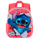 Sac à dos Disney Stitch 3D vue de face avec personnage en relief et fermeture éclair principale
